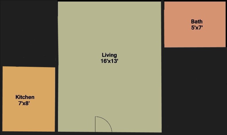 efficiency studio floor plan